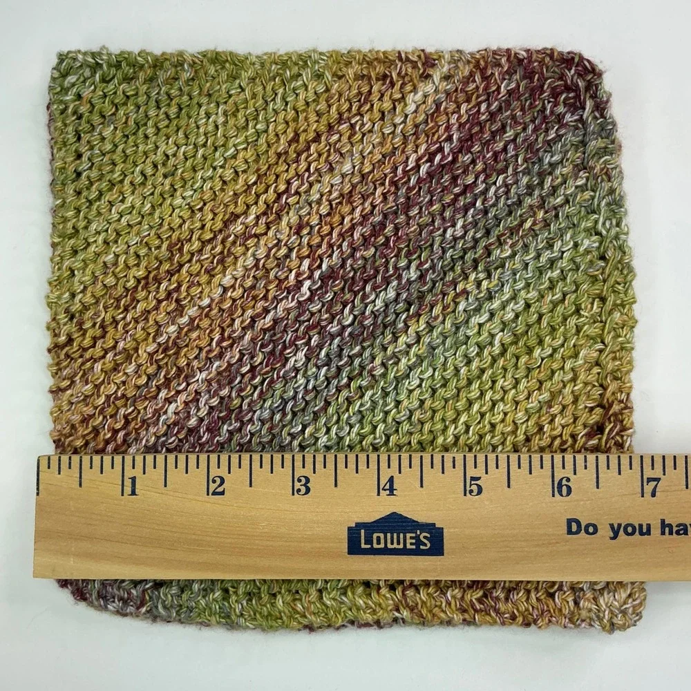 Handmade Nepalese Spices Dishcloth Set Unisex 6.5in Cotton Knit 2pc